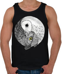 printfashion Bagoly jin jang - Férfi atléta - Fekete (13826505)