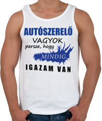 printfashion SZAKMÁS IGAZ autószerelő - Férfi atléta - Fehér (16281923)