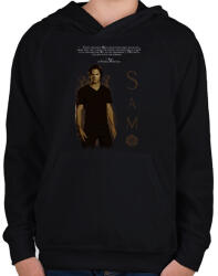 printfashion sam winchester - Gyerek kapucnis pulóver - Fekete (2202795)