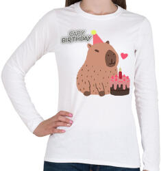 printfashion Capy bday - Női hosszú ujjú póló - Fehér (14135054)