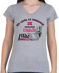 printfashion Boka sérülés /rose/ - Női V-nyakú póló - Sport szürke (424875)