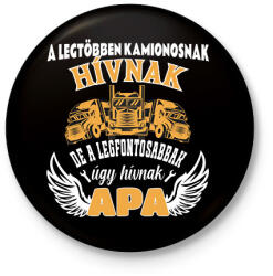 printfashion Kamionos apa - Kitűző, hűtőmágnes - Fekete (16428404)
