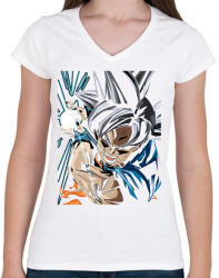 printfashion Dragon Ball - Női V-nyakú póló - Fehér (14992997)