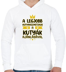 printfashion A legjobb kutyakozmetikus - Férfi kapucnis pulóver - Fehér (7250181)
