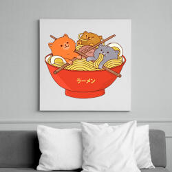 printfashion Cica ramen - Vászonkép - Fehér (16018774)