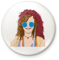 printfashion Janis Joplin - Kitűző, hűtőmágnes - Fehér (10594935)