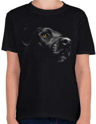 printfashion Labrador portré - Gyerek póló - Fekete (4898587)