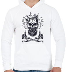 printfashion Vaper koponya - Férfi kapucnis pulóver - Fehér (2918635)