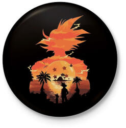 printfashion SonGoku holiday - Kitűző, hűtőmágnes - Fekete (3094494)