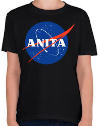 printfashion NASA egyedi névvel - Gyerek póló - Fekete (2929167)