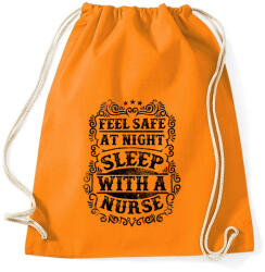 printfashion Érezd magad biztonságban éjszaka, aludj nővérrel! - Sportzsák, Tornazsák - Narancssárga (154245)