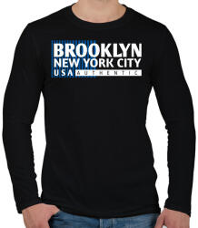 printfashion Brooklyn - Férfi hosszú ujjú póló - Fekete (4387713)