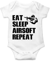 printfashion Eat, sleep, airsoft, repeat - Baba Body - Fehér (15529357)