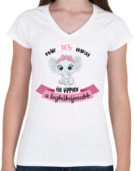 printfashion A legbűbájosabb - "x" napja - Női V-nyakú póló - Fehér (8095951)