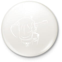 printfashion Gitáros - Kitűző, hűtőmágnes - Fehér (15681245)