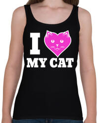 printfashion I Love My Cat - Női atléta - Fekete (1939169)