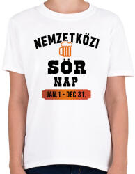 printfashion Nemzetközi sörnap - Fekete - Gyerek póló - Fehér (1580749)