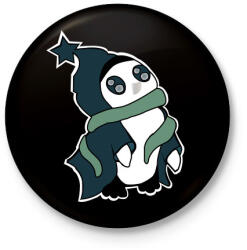 printfashion pingvin_kék - Kitűző, hűtőmágnes - Fekete (5611642)