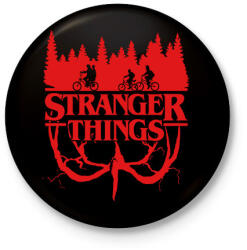 printfashion Stranger Things piros - Kitűző, hűtőmágnes - Fekete (4292427)
