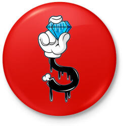 printfashion Gyémánt a zsebbe - Kitűző, hűtőmágnes - Piros (3628505)