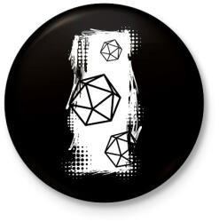 printfashion Trash polka D20 (fehér) - Kitűző, hűtőmágnes - Fekete (7277191)