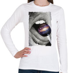printfashion Galaktikus íz - Női hosszú ujjú póló - Fehér (114004)