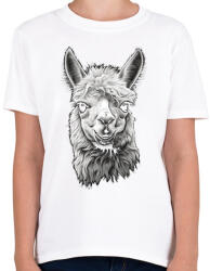 printfashion Láma fej - Gyerek póló - Fehér (14594243)