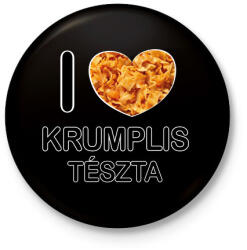 printfashion I love Krumplis tészta - Kitűző, hűtőmágnes - Fekete (11667077)