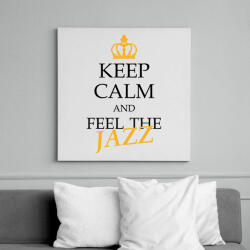 printfashion Keep calm - Jazz - Vászonkép - Fehér (7656939)