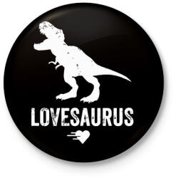 printfashion Lovesaurus - Kitűző, hűtőmágnes - Fekete (3099531)
