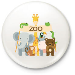 printfashion Zoo - Kitűző, hűtőmágnes - Fehér (3081064)