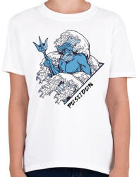 printfashion Poseidon - Görög tenger isten - Gyerek póló - Fehér (4609353)