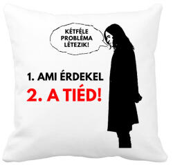 printfashion KÉTFÉLE PROBLÉMA LÉTEZIK - Párnahuzat, Díszpárnahuzat - Fehér (2003943)