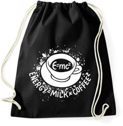 printfashion E=mc2, Energy=MilkxCoffee2 - Sportzsák, Tornazsák - Fekete (16738384)