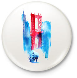 printfashion Manhattan Bridge - Kitűző, hűtőmágnes - Fehér (3074753)