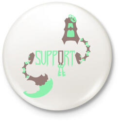 printfashion Support tresh - Kitűző, hűtőmágnes - Fehér (3082666)