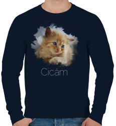 printfashion cicám - Férfi pulóver - Sötétkék (1299260)