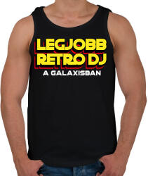 printfashion LEGJOBB RETRO DJ A GALAXISBAN - Férfi atléta - Fekete (11572587)