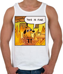 printfashion This is fine - Férfi atléta - Fehér (2265545)