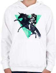 printfashion Ride the universe - Gyerek kapucnis pulóver - Fehér (233275)