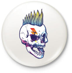 printfashion Punk-rock koponya - Kitűző, hűtőmágnes - Fehér (3081500)