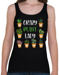 printfashion Crazy plant lady - Fehér - Női atléta - Fekete (6978372)