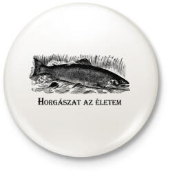 printfashion Horgászat az életem - Kitűző, hűtőmágnes - Fehér (6284856)