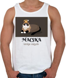 printfashion Macska szolga vagyok - Férfi atléta - Fehér (6305039)