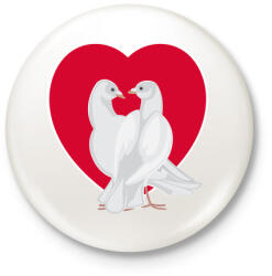 printfashion Szerelem - Kitűző, hűtőmágnes - Fehér (4588198)