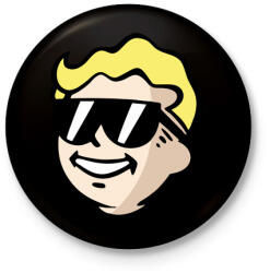 printfashion Vault Boy - Kitűző, hűtőmágnes - Fekete (3100124)