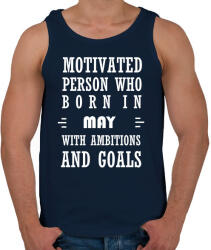 printfashion Májusi születésű motivált személy ambíciókkal és célokkal - Férfi atléta - Sötétkék (1404022)
