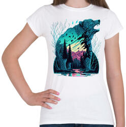 printfashion Medve a naplementében - Női póló - Fehér (12750614)