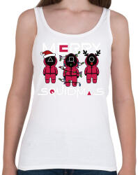 printfashion Squid game - karácsony - Merry Squidmas - Női atléta - Fehér (5541859)