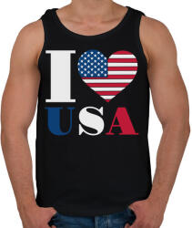 printfashion Szeretem az USA-t - Férfi atléta - Fekete (4651809)